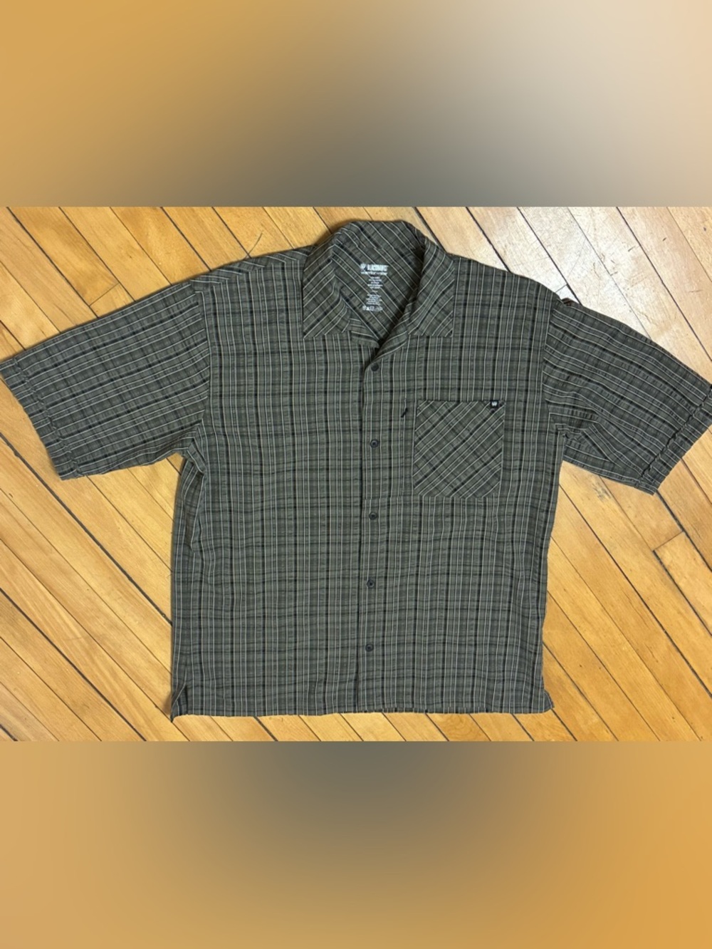 Rare black hawk tactical Plaid Short-Sleeve Button-Up Shirt